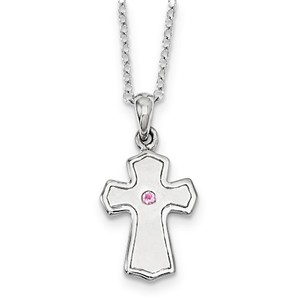 Sterling Silver CZ Child Of God  Girl  14in  Necklace