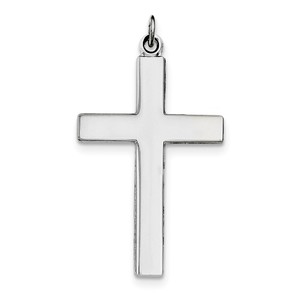 Sterling Silver Rhodium plated Cross Lord  s Prayer Pendant