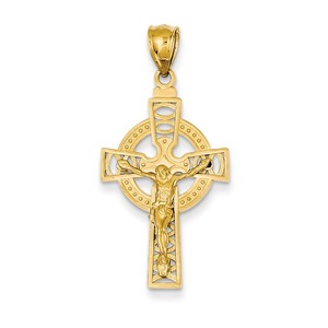 14k Polished Celtic Crucifix Pendant