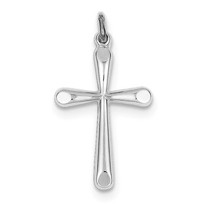 Sterling Silver Rhodium plated Cross Charm