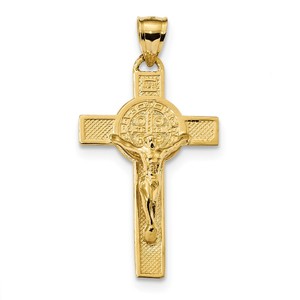 14k San Benito 2 Sided Crucifix Pendant
