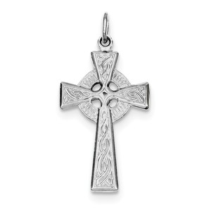 Sterling Silver Rhodium plated Celtic Cross Pendant