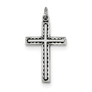 Sterling Silver Antiqued Cross Charm