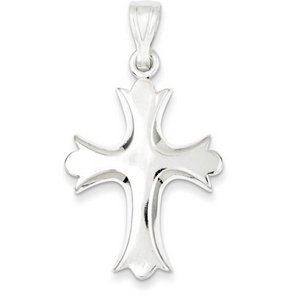 Sterling Silver Fleur De lis Cross Pendant