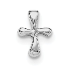 Sterling Silver RH Plated Child  s Polished Cross Pendant