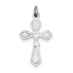 Sterling Silver Rhodium plated Chalice Cross Charm