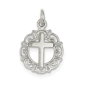 Sterling Silver Circle   Cross Pendant