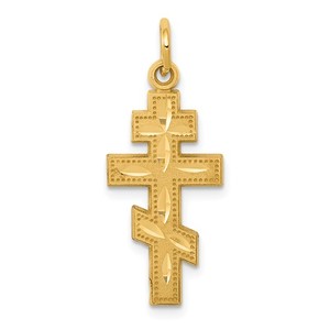 14k Eastern Orthodox Cross Charm