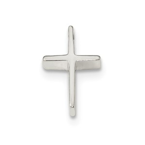 Sterling Silver Polished Cross Chain Slide