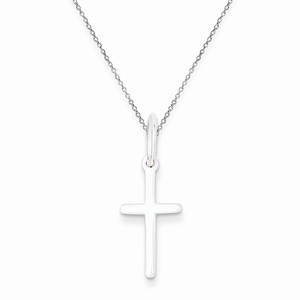 Sterling Silver Rhodium Plated Polished Latin Cross Pendant
