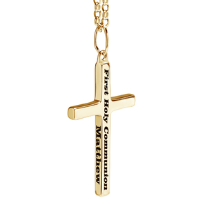 Unisex Personalized Cross Necklace Engraved Pendant w  18 Inch Chain