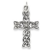 Sterling Silver Antiqued Celtic Cross Pendant