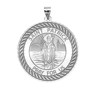 Saint Patrick Round Rope Border Religious Medal