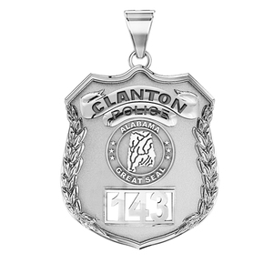Personalized Clanton  Alabama Police Badge with Your Number