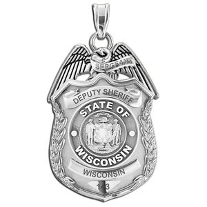 Personalized Wisconsin Police Badge with Your Rank  Number   Department