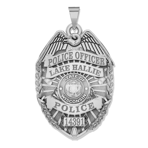 Personalized Wisconsin Police Badge with Your Name  Rank  Number   Department