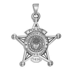 Personalized 5 Point Star Arkansas Sheriff Badge with Rank  Number   Dept 
