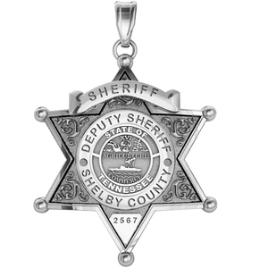 Personalized 6 Point Star Tennessee Sheriff Badge with Rank  Number   Dept 