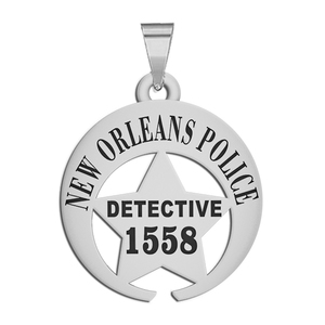 Personalized New Orleans Louisian Police Badge with your Rank and Number