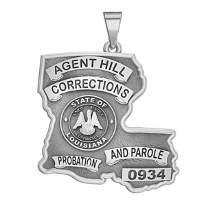 Personalized Louisiana Corrections Badge with Rank and Number