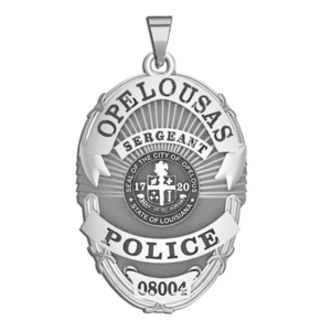 Personalized Oval Louisiana Police Badge with Your Rank  Number   Department