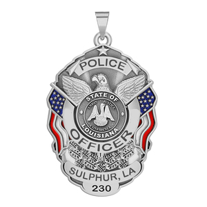 Personalized Sulphur Louisiana Police Badge with Your Rank  Number   Department