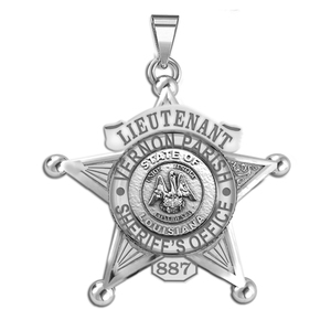 Personalized 5 Point Star Louisiana Sheriff Badge with Rank  Number   Dept 