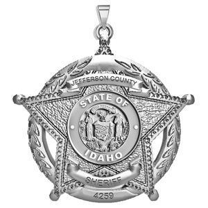 Personalized 5 Point Star Idaho Sheriff Badge with Rank   Dept 
