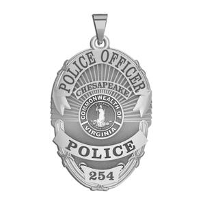 Personalized Chesapeake Virginia Police Badge with Your Rank and Number