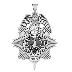 Personalized Herndon Virginia Police Badge with Your Rank and Number