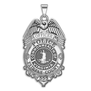 Personalized Fairfax County Virginia Police Badge with Your Rank and Number