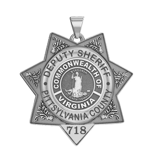 Personalized 7 Point Star Virginia Sheriff Badge with Department  Rank and Number