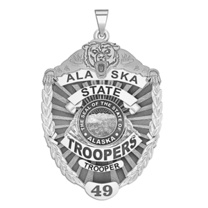 Personalized Alaska State Trooper Police Badge with Your Rank and Number