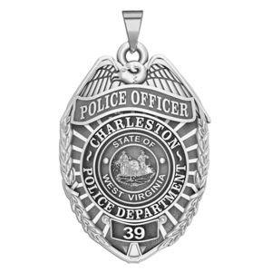 Personalized Charleston West Virginia Police Badge with Your Rank and Number