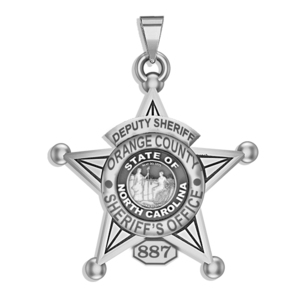 Personalized North Carolina 5 Point Star Sheriff Badge with Rank  Number   Dept 