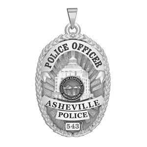 Personalized Asheville North Carolina Police Badge with Rank and Number