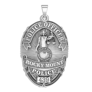 Personalized Rocky Mount North Carolina Police Badge with Rank and Number