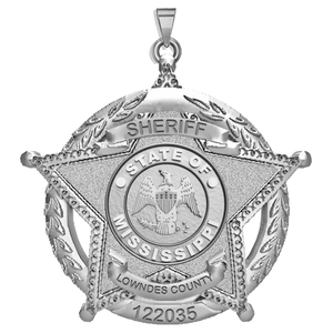 Personalized 5 Point Star Mississippi Sheriff Badge with Rank   Dept 