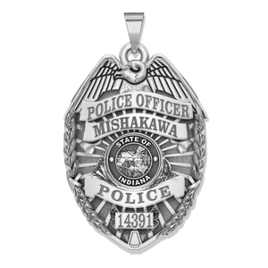 Personalized Indiana Police Badge with Your Name  Rank  Number   Department