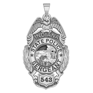 Personalized Indiana State Police Badge with Your Rank and Number