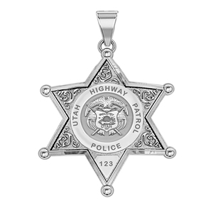 Personalized Utah Highway Patrol Badge with Rank  Number   Dept 