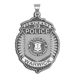 Personalized Rhode Island Police Badge with Your Rank  Number   Department