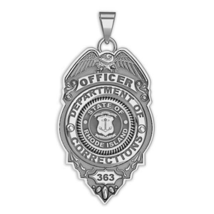 Personalized Rhode Island Corrections Badge with Your Rank and Number