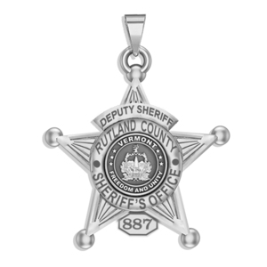 Personalized Vermont Sheriff Badge with Your Department  Rank and Number