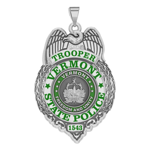 Personalized Vermont State Trooper Police Badge with Your Rank and Number
