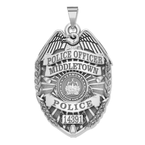 Personalized Vermont Police Badge with Your Rank  Number   Department