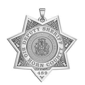 Personalized Wyoming Sheriff Badge  with Rank  Number and Dept