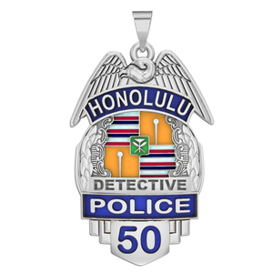 Personalized Honolulu Hawaii Police Badge with Your Rank and Number
