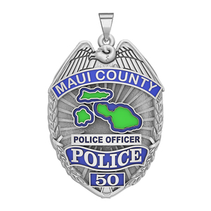 Personalized Maui Hawaii Police Badge with Your Rank and Number