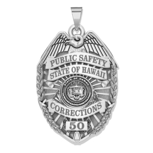 Personalized Hawaii Corrections Badge with Your Rank and Number